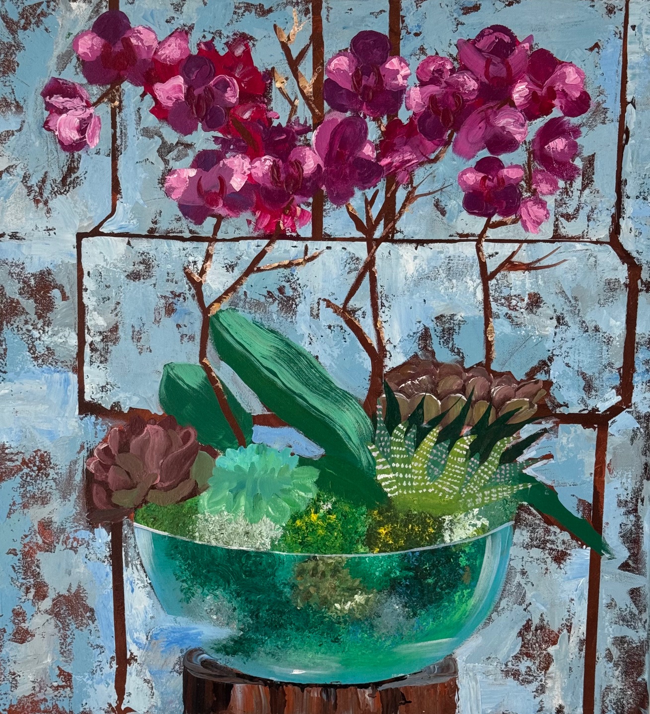 Orchids — Acrylic on canvas